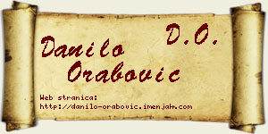 Danilo Orabović vizit kartica